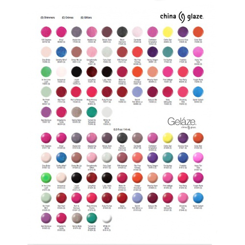 China Glaze Nail Polish Colors Chart